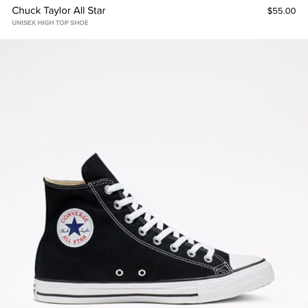 New Black Converse High Tops With Box!